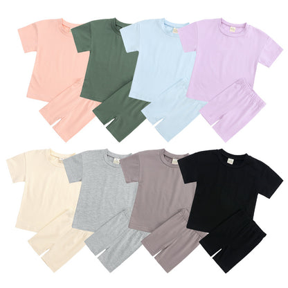 Childrens Cotton Short Sleeve Top and Shorts Set