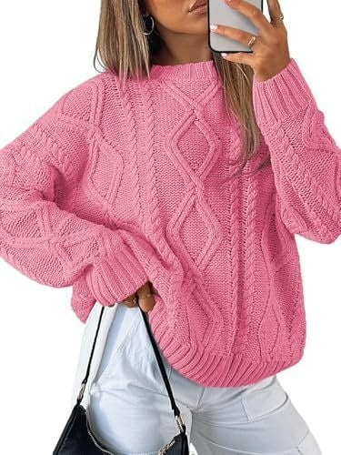 Women's knitted round-neck sweater for casual wear