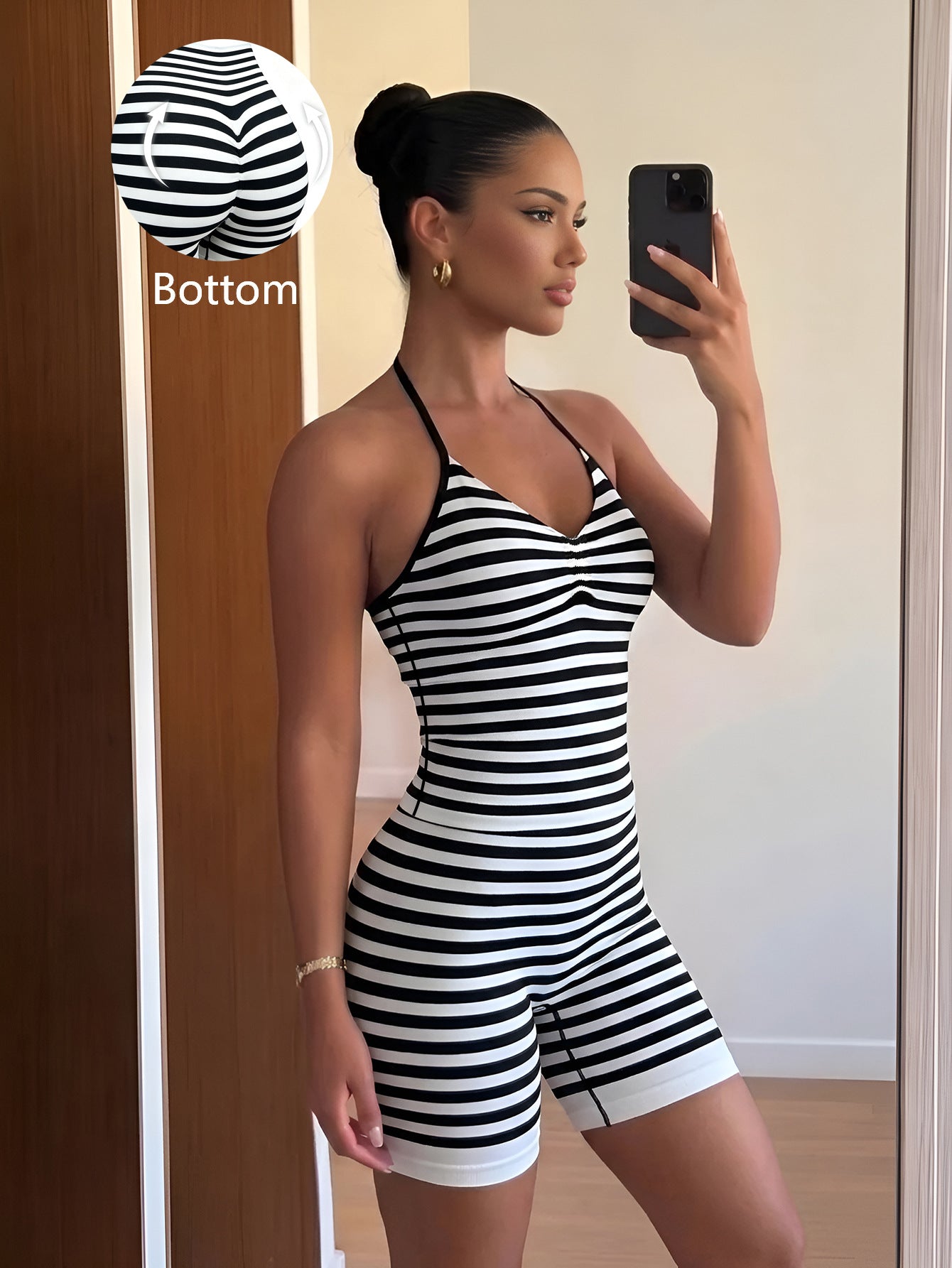 Yoga Fitness Set Halter Neck Top High Waisted Shorts