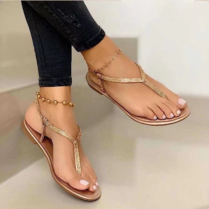 Women's Flat Rhinestone Sandals