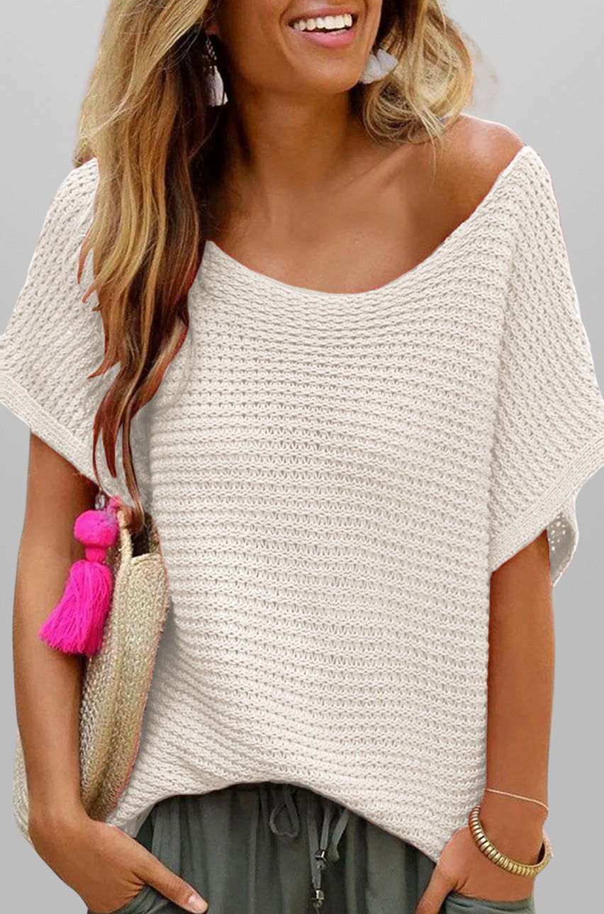 Women's Casual Knit Short Sleeve Top