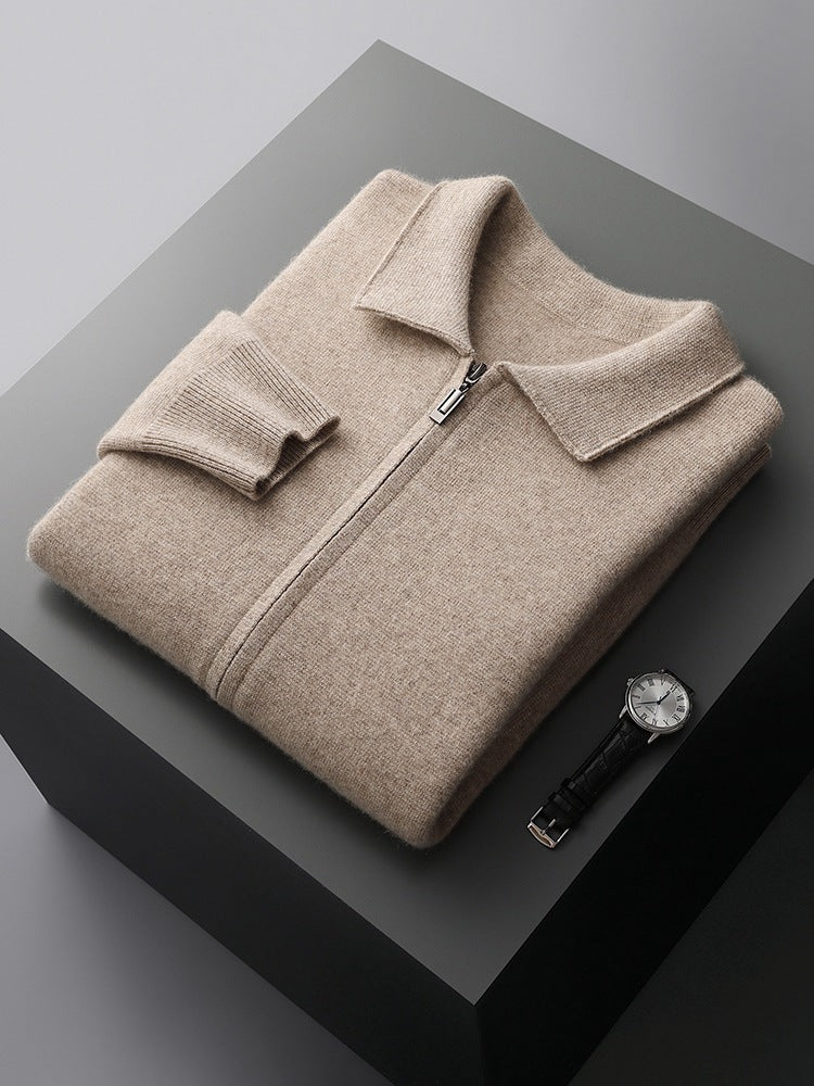 Pure Wool Knitted Cardigan for Men