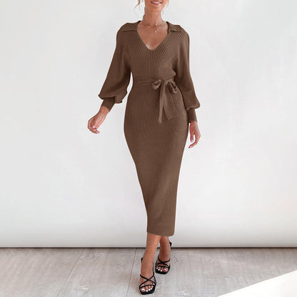 Womens Elegant Knit Long Dress