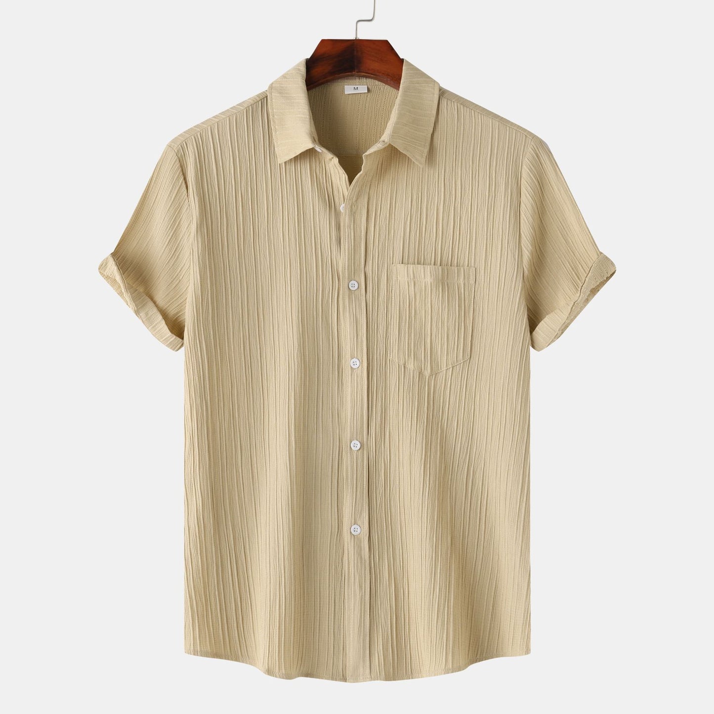 Mens Short Sleeve Lapel Shirt