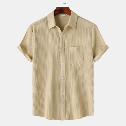 Mens Short Sleeve Lapel Shirt