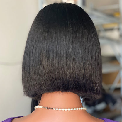 5x5 Bone Straight 8 Inches Human Hair Lace Wig