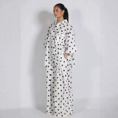 Retro Polka Dot Shirt and Pants Set