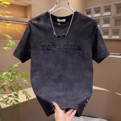 Short Sleeve Men's Tie-Dye Round Neck Versatile Leisure Half Sleeve T-Shirt