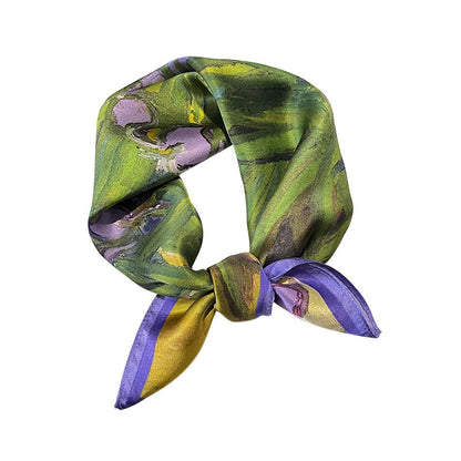 Countryside style spring and summer purple tulip silk scarf  women's scarf neck protection scarf