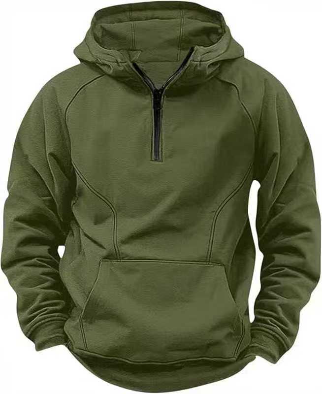 Mens Retro Hooded Zipper Jacket