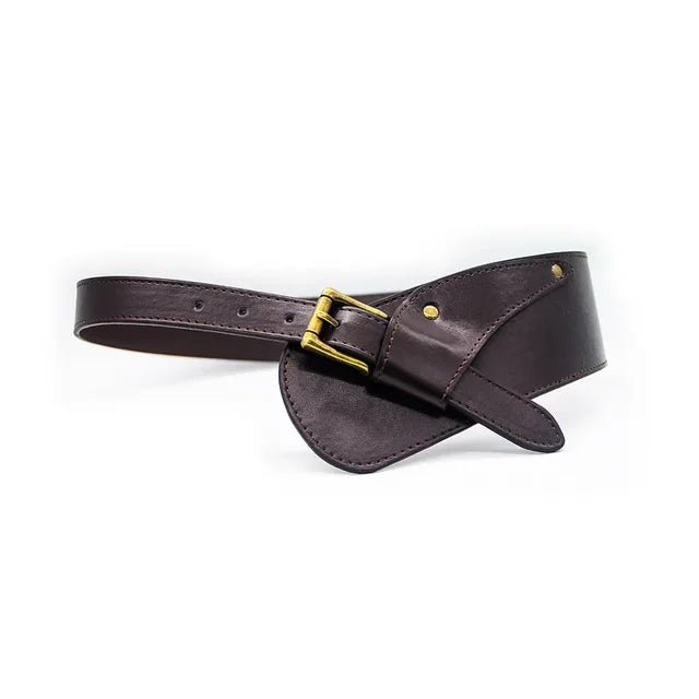 Women's New Wide Leather Belt Fashion Designer Metal Pin Buckle Tie  Leisure Belts for Ladies Wedding Dress Waistband
