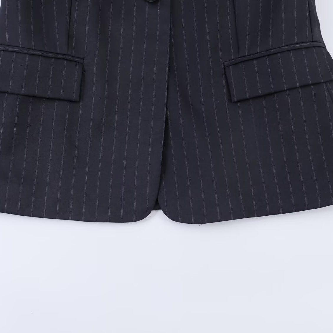 Casual notched lapel slim striped suit jacket