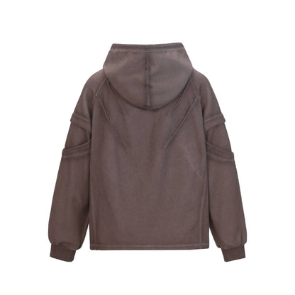Exposed loop spliced hoodie
