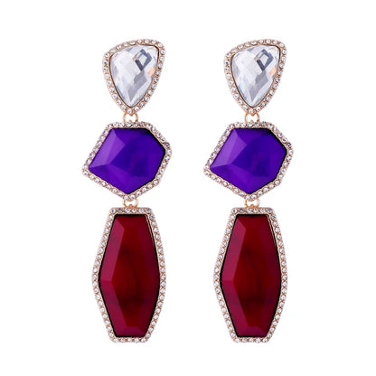 New ZAA Vintage Multilayer Geometric Resin Earrings for Women Boho Statement Jewelry Holiday Party Gifts Wholesale