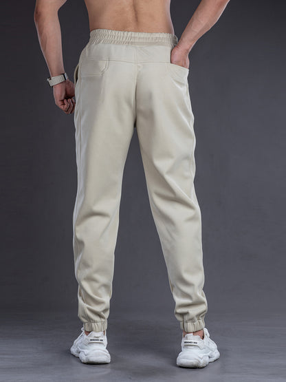 Men Solid Color Loose Fit Drawstring Sweatpants for Sports and Casual