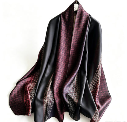 Women's Lijin Satin Scarf Floral Print Shawl