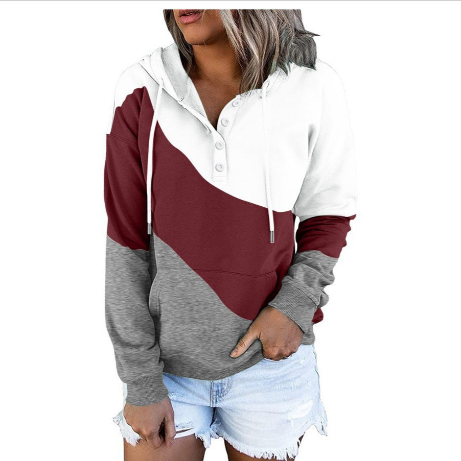 Colorblock casual hoodie voor dames