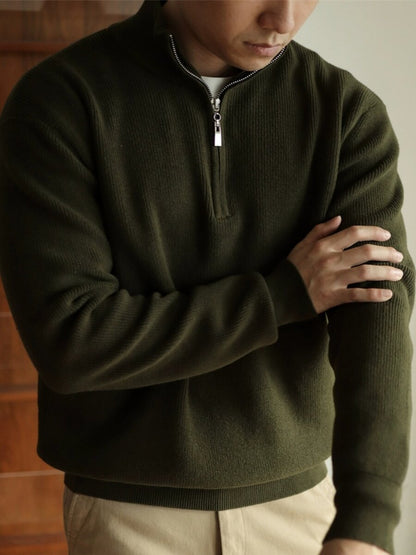 Half-zip turtleneck sweater