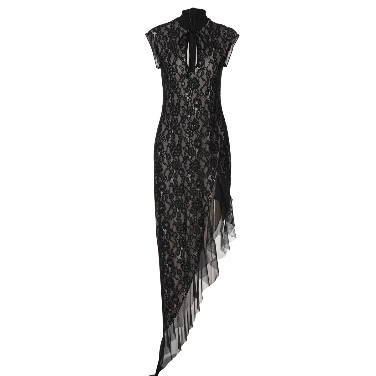 Women's Sexy Mesh See-through Lace Slim Fit Sleeveless Dress