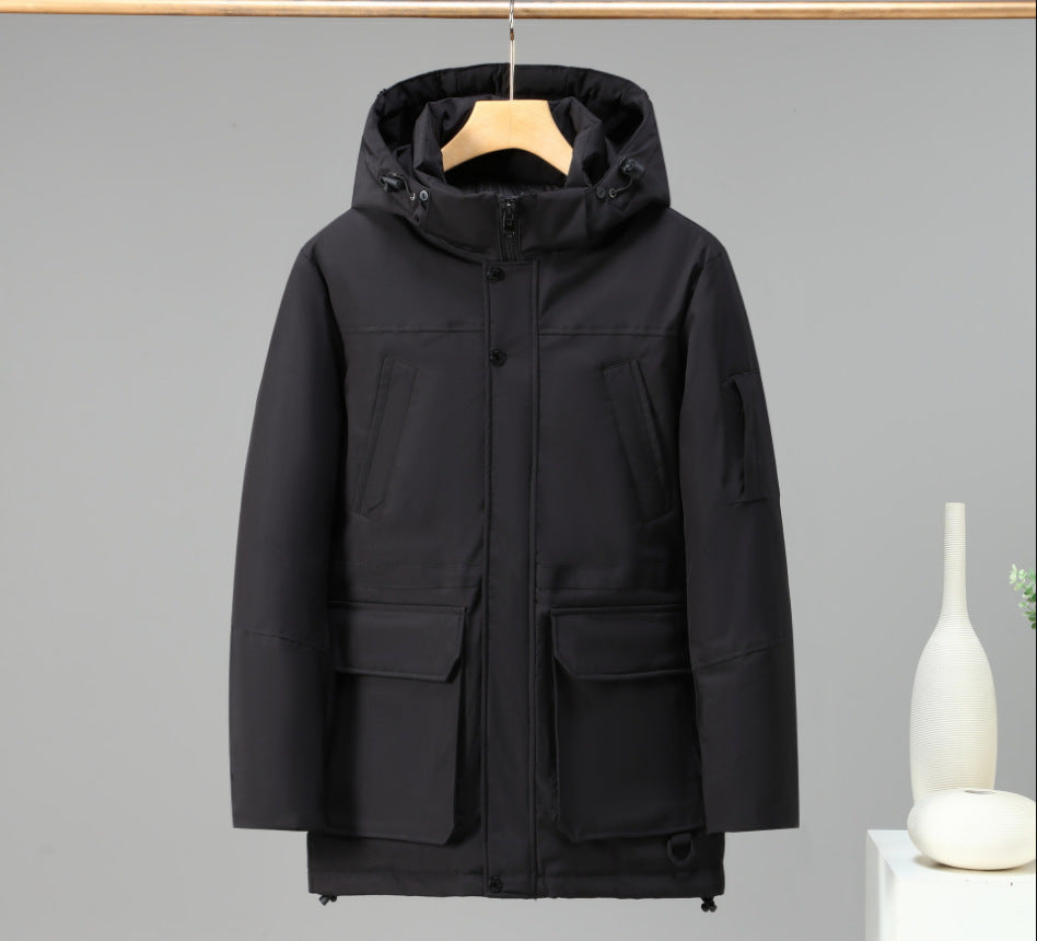 Heren winterjas met afneembare capuchon/bontkraag of zonder bontkraag