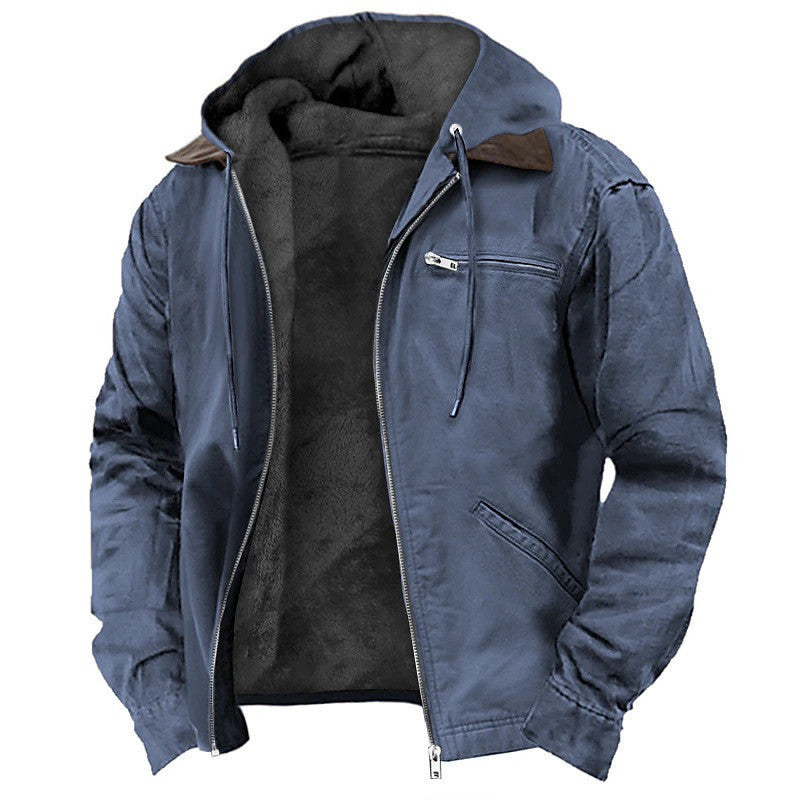 Men's Fleece Lined Hooded Jacket