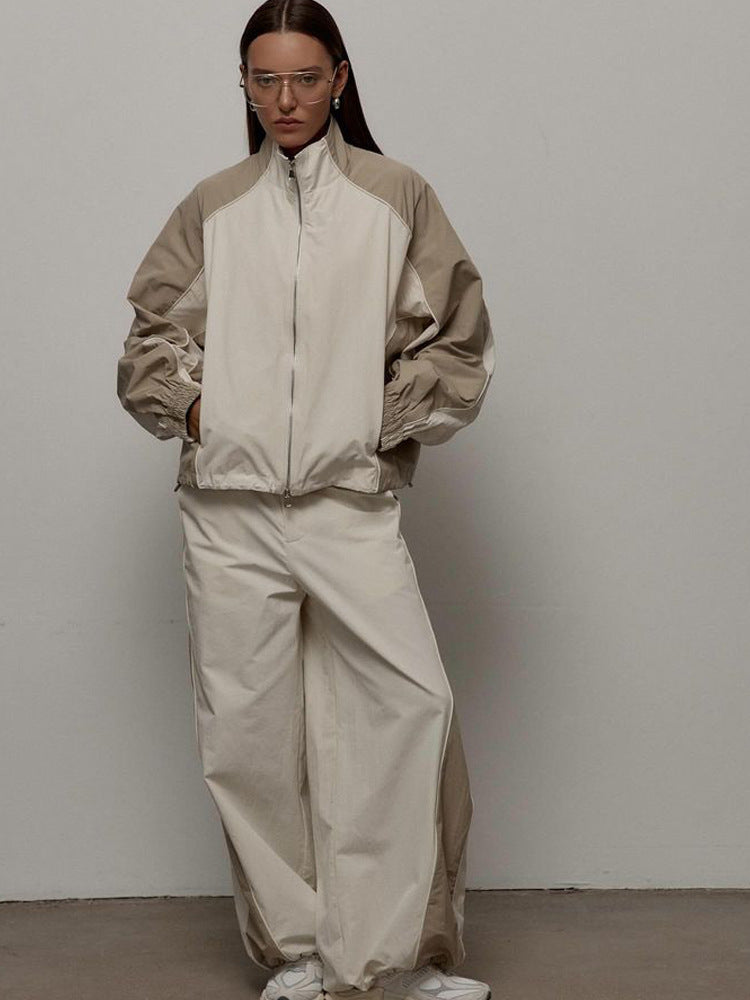 Drawstring sports jacket and pants set