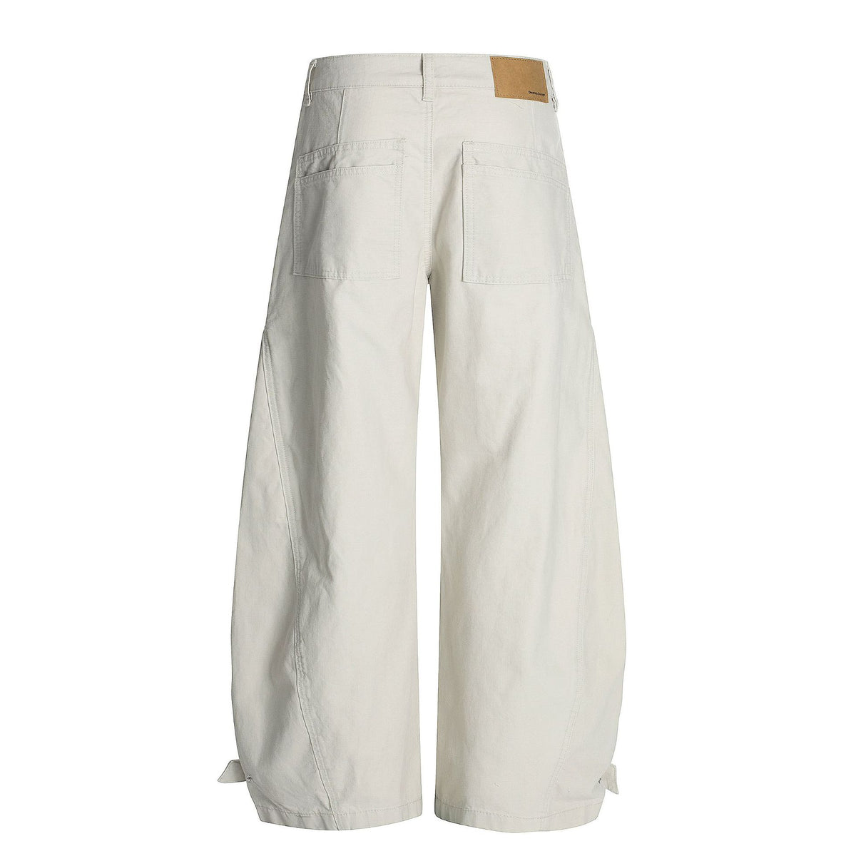 Gedeconstrueerde retro jeans met meerdere zakken losse pasvorm en rechte pijpen
