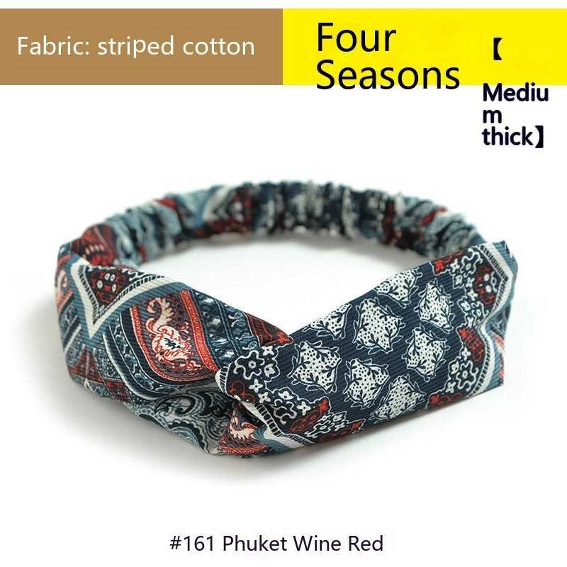 Elastische gekruiste chiffon hoofdband in Boheemse stijl