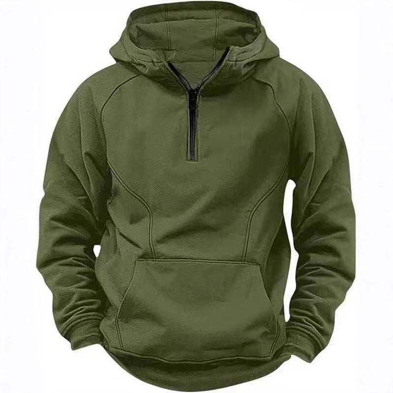 Mens Retro Hooded Zipper Jacket