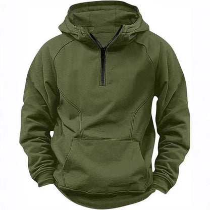 Mens Retro Hooded Zipper Jacket