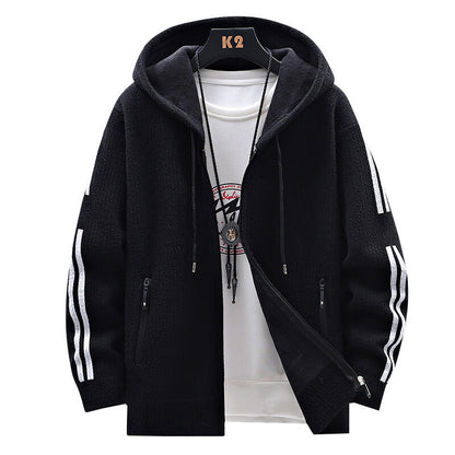 Sweater knit cardigan coat