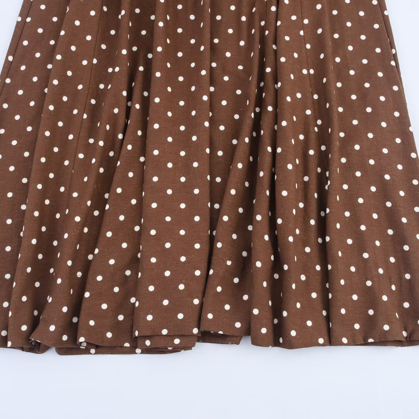 Versatile waist cinching polka dot suspender jumpsuit long skirt