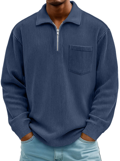 Zipper long sleeved pullover top