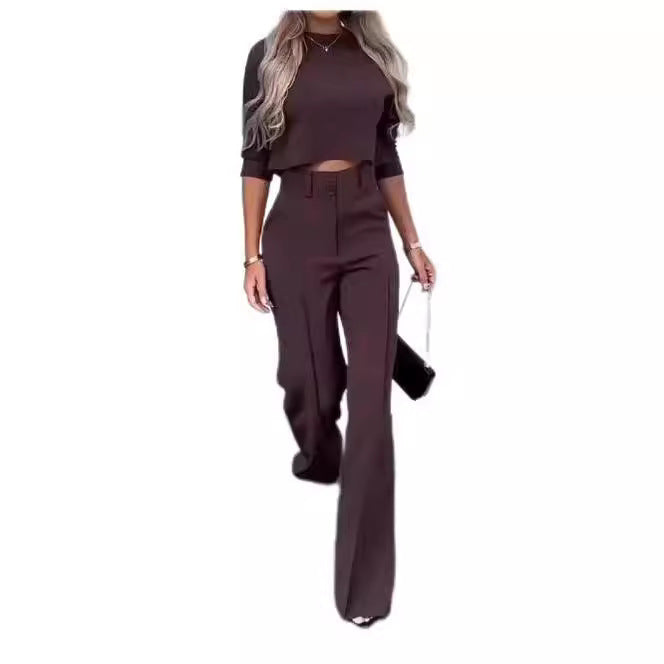 Women's Nine-Quarter Sleeve Slim-Fit Suit Set