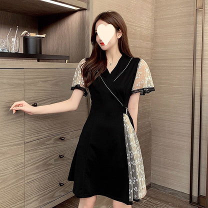 Plus-Size Dress for Women with Design Sense, Tummy-Covering, Slimming, Youthful Look, Casual Dress