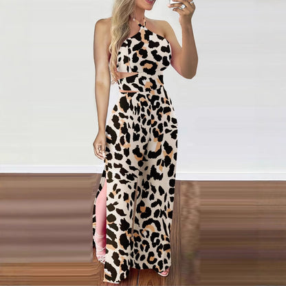 Style Leopard Print Wide-Leg Jumpsuit