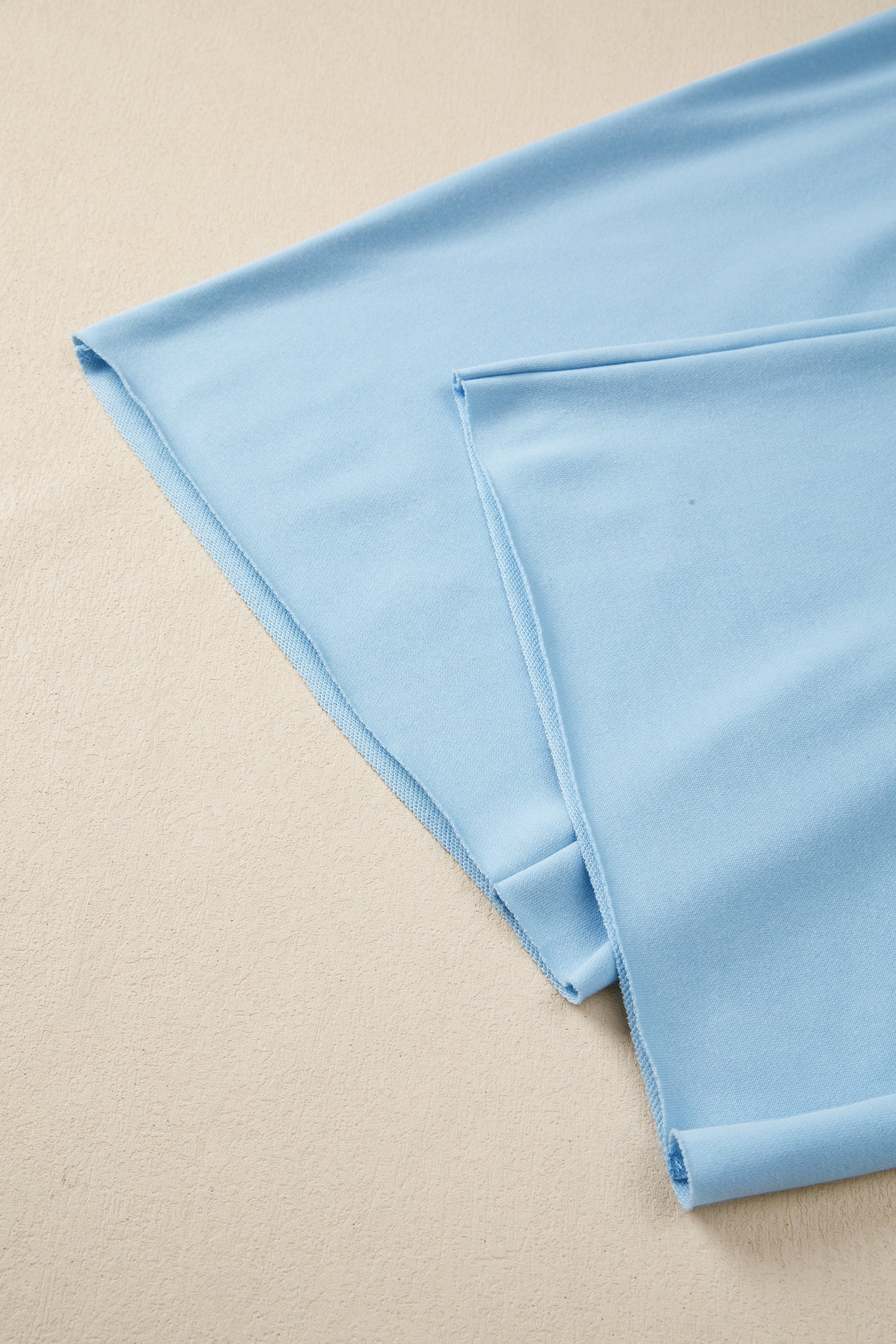 Effen losvallend T-shirt en broek met trekkoord en wijde pijpen  2-delige set