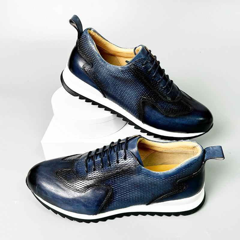 First-Layer Cowhide High-End Business Leather Shoes for Men, British Style Genuine Leather Men's Leather Shoes, Casual Moral Training Shoes, Increased Height and Non-Slip