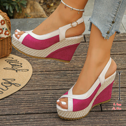 Womens Fish-Mouth Wedge Platform Sandals