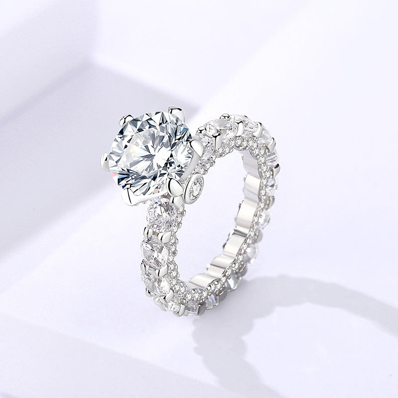 Damilla ring met 4 karaat moissanite in s925 sterling zilver