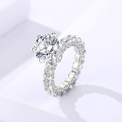 Damilla ring met 4 karaat moissanite in s925 sterling zilver