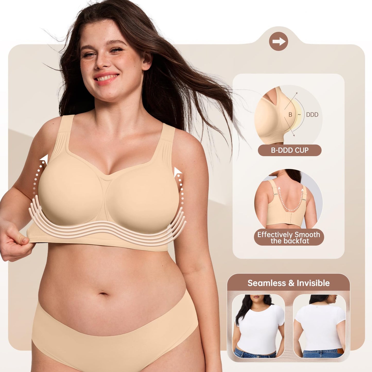 Wireless Seamless Support Bra for Women