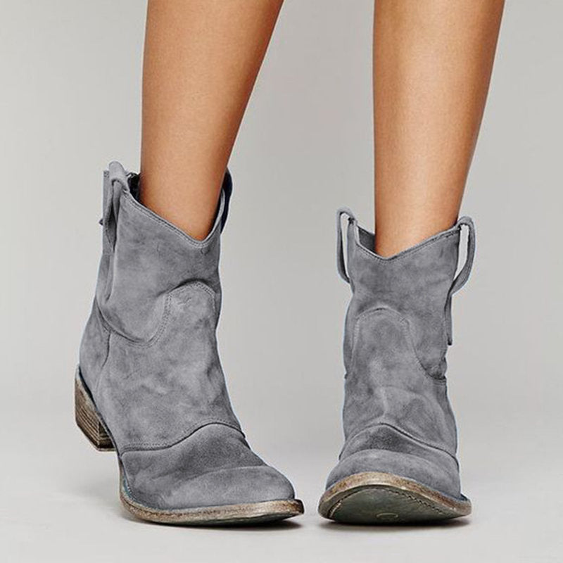 Comfortable Low-Heeled Boots in Large Sizes 40-48, Trendy Low-Cut Women's Boots, Trendy Martin Boots