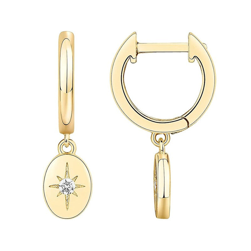 Brass Electroplated Zircon Stud Earrings