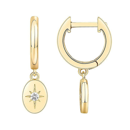 Brass Electroplated Zircon Stud Earrings