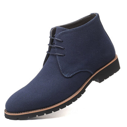 Mens Pointed Toe Leather Martin Boots