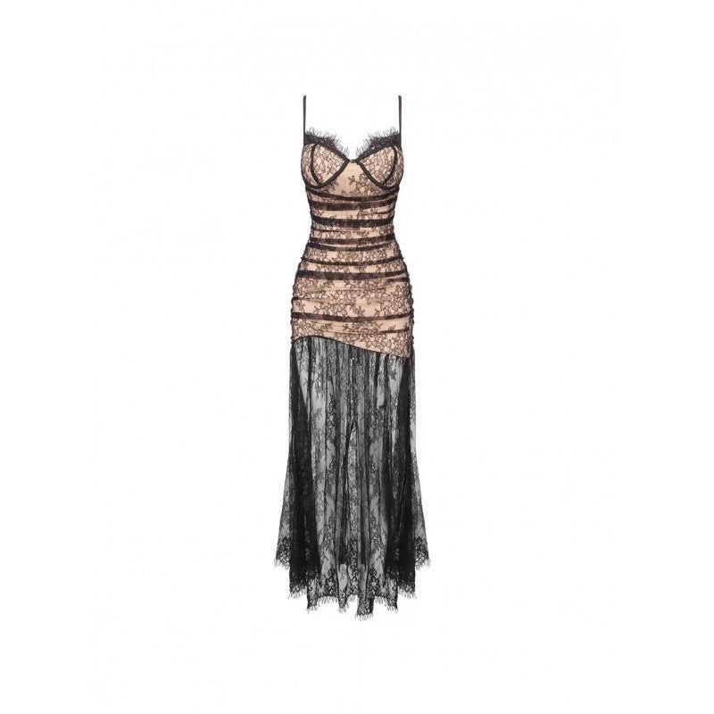 Elegant Lace Fishtail Dress