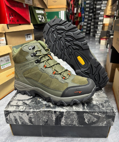 Men's Breathable Mid-High Top Outdoor Hiking Shoes with YKK Side Zipper