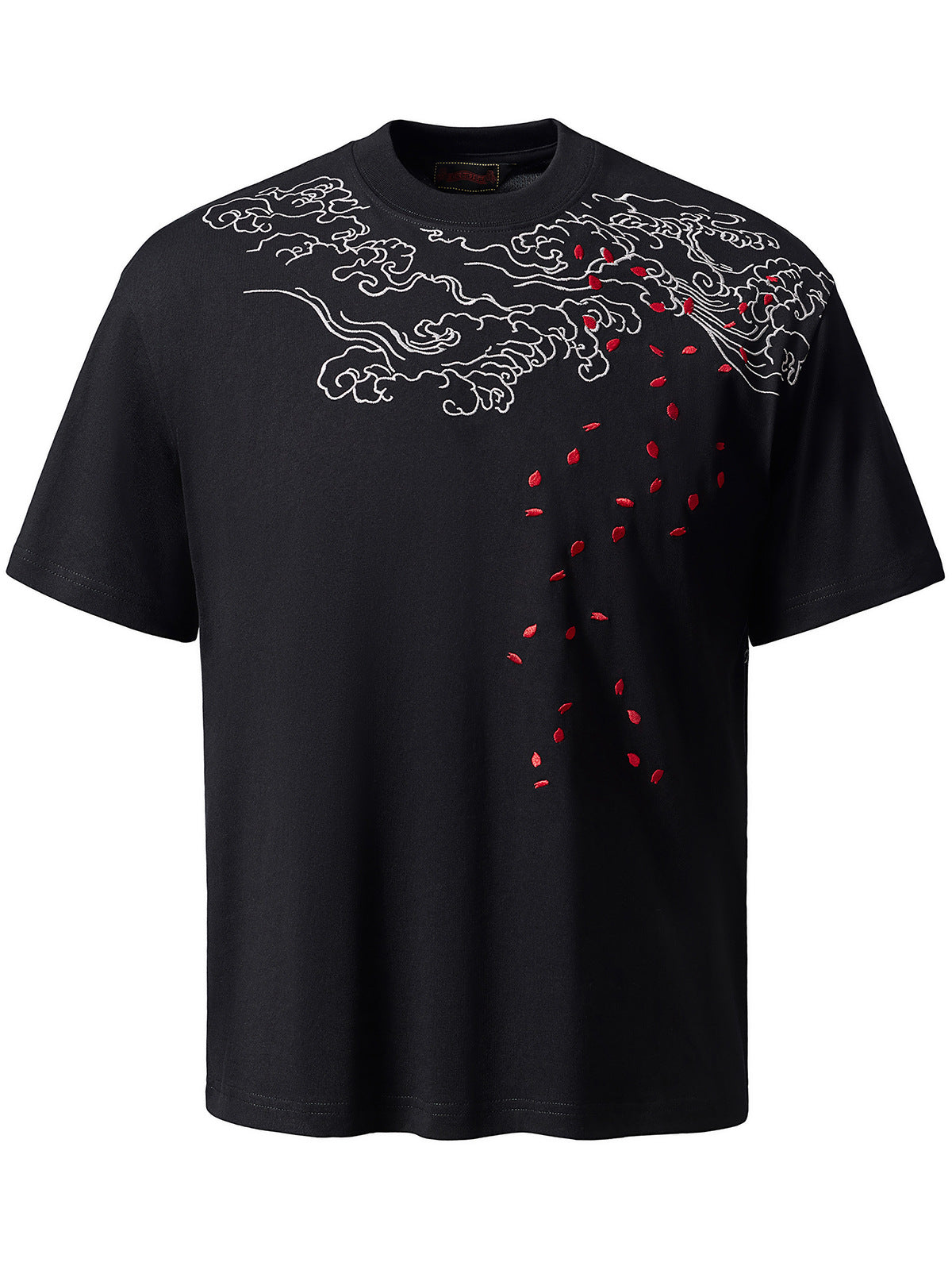 Chinese style flying dragon heavy industry embroidered short-sleeved T-shirt
