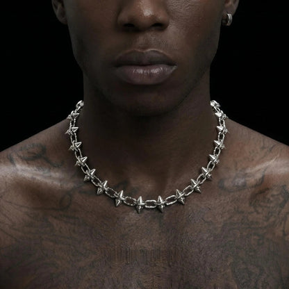 Titanium Steel Spike Necklace and Bracelet Set